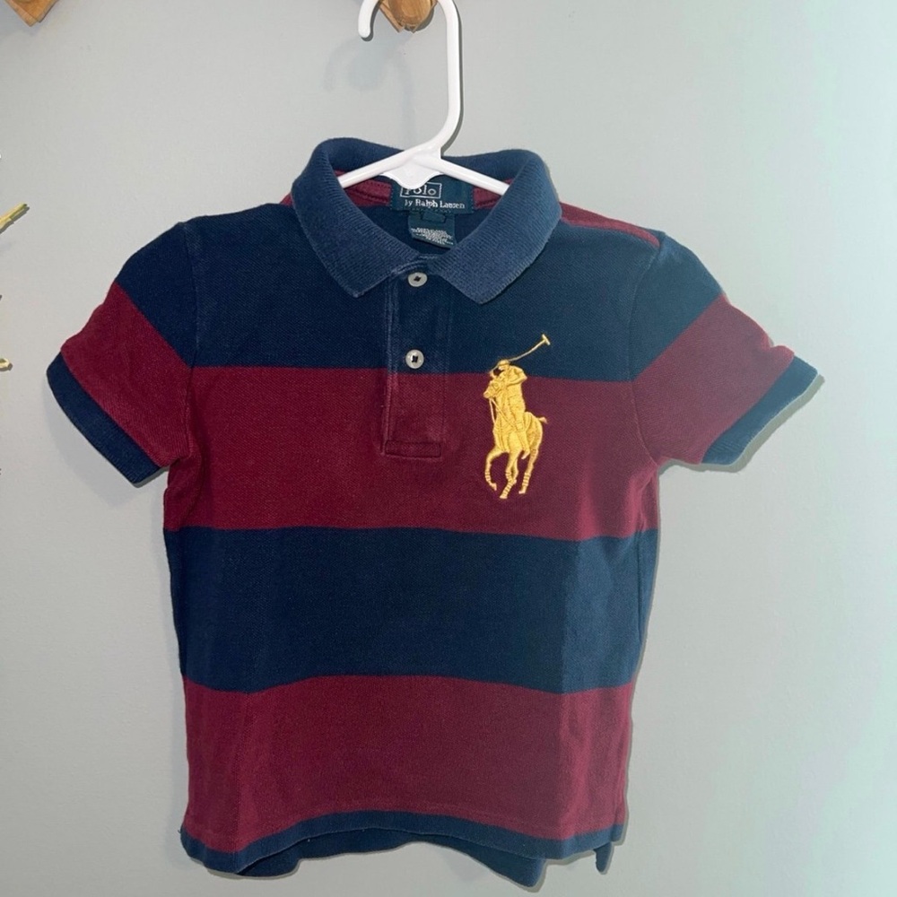 Polo by Ralph Lauren Kids Polo - Navy and Burgundy Stripes